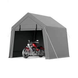 VerisShade 6 x 6 ft Carport Storage Shed, Shelter Logic with 2 Roll-up Zipper Door, Heavy Duty Waterproof Tarp, Storage Tent for Motorcycle, Bike, Garden Tools, Firewood