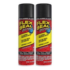 Flex Seal, 14 oz, 2-Pack, Black, Stop Leaks Instantly, Waterproof Rubber Spray On Sealant Coating, Perfect for Gutters, Wood, RV, Campers, Roof Repair, Skylights, Windows, and More