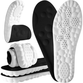 2 Pares Plantillas para Fascitis Plantar, Plantilla Ortopédicas para Mujer y Hombre, Plantilla para Zapatos con Apoyo de Arco, Plantilla Memory Foam Antifatiga, Aliviar el Dolor de Pies (Negro 25.5-28)