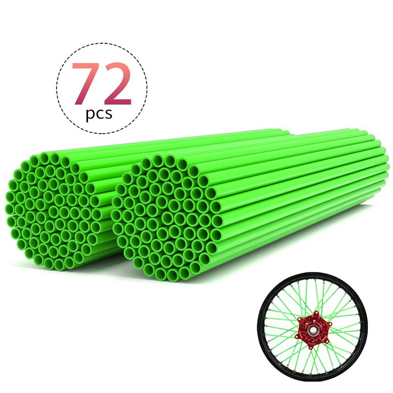 JFG RACING 72 Pcs Green Motorcycle Spoke Covers Guards For