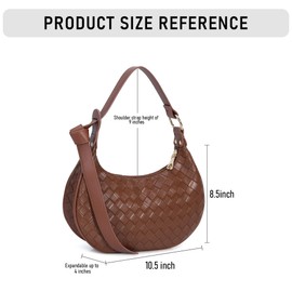 Chinllo Purse Woven Shoulder bag for women, Cute Mini Clutch Zipper Hobo Tote Handbags