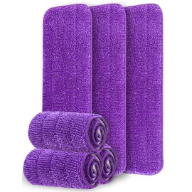 6-Pack Purple Reusable Mop Pads for Swiffer PowerMop, Mellbree Power Mop Pads Microfiber Mop Washable Pads