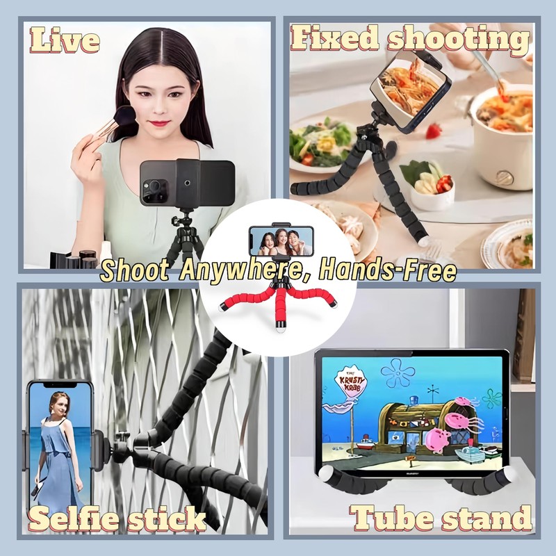 YOUNEEDFUL Mini Portable Phone Tripod Stand with Flexible Legs (Black)