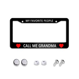EFAWIPA My Favorite People Call Me Grandma License Plate Funny Novelty Vanity Tag 2 Screws Decorative Gift for Men Women