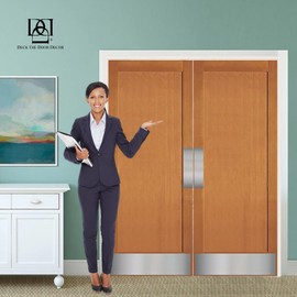 Deck the Door Decor | Door Push Plate - Magnetic Mount (for Steel Doors) - Multiple Sizes & Finishes (Satin Nickel, 3 x 12)