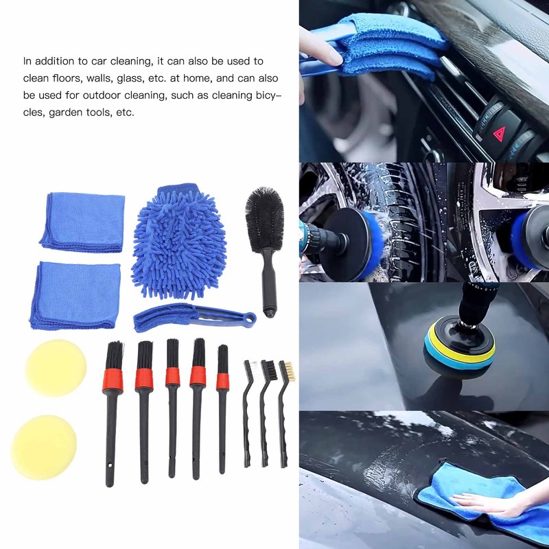 Car Cleaning Brushes Kit Highly Efficient Reliable Versatile Rugged Car