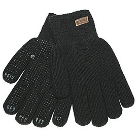 KINCO 5199-S Men's Alyeska Rag Gloves, Wool Lined Full Finger with PVC Dots, Small, Black