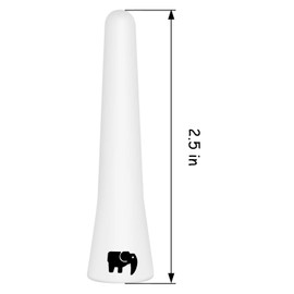 ONE250 2.5" Short Copper Core Antenna, Compatible with Volkswagen VW - Vento (2010-2023), Beetle (1998-2011), Polo (2000-2017), Jetta, Passat - Designed for Optimized FM/AM Reception (White)