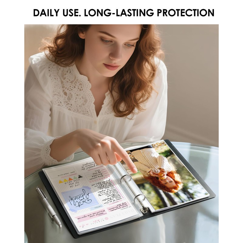 KTRIO Heavyweight Sheet Protectors 5.5 x 8.5 inch, Clear Page