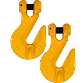 US Cargo Control 1/2 Inch Clevis Grab Hooks (2-Pack), G80 Chain Hooks, 12,000 LBS Working Load Limit, Chain Clevis Hooks for Lifting, Hauling, Towing, Trailers, & Chain Binders