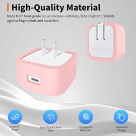 Case for Apple 40W Power Adapter – Soft Silicone Protective Cover for Dynamic Charger,Shockproof Dustproof Charging Block Protector Sleeve[Pink]