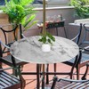 Abstract Marble Outdoor Round Tablecloth with Umbrella Hole Modern Marble