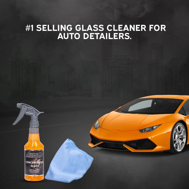 LANE'S Glass Cleaner & Towel Kit - Concentrated Glass Cleaner,