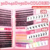 MOTIBACK Coloured Lash Cluster Set, 600 Pieces Colourful & Black