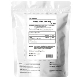 UKHealthHouse Methyl Folate 1000mcg - Tablets as L-5-MTHF Supplement 5-methyltetrahydrofolate – Highly biologically Active Form of Folic Acid/Vitamin B9 - Vegan UK (500 tabs)