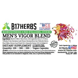 B17 Herbs Vigor Special Blend - Cistanche, Pine Pollen, Ginseng 300 Veg. Caps, 600mg