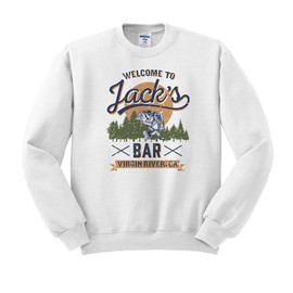 TeesAndTankYou Welcome to Jack's Bar Sweatshirt Unisex 2X-Large White