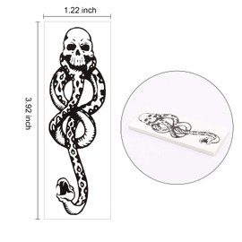 Konsait 20Sheets Dark Mark Death Eater Tattoos, Dark Mark Mamba Skull Fake temporary Tattoos for Adults Kids Halloween Cosplay/Costume Tattoo Accessories Halloween Party Favors Supplies Gift