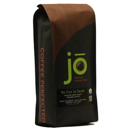 NO FUN JO DECAF: 12 oz, Organic Decaf Ground Coffee, Swiss Water Process, Fair Trade Certified, Medium Dark Roast, 100% Arabica Coffee, USDA Certified Organic, NON-GMO, Chemical & Gluten Free