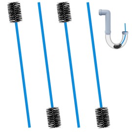 4pcs Condensate Trap Flexible Drain Brush, 16 Inch Nylon Condensate Pipe Drain Cleaning Brush Flexible Drain Tube Brush with Soft Brush Head for Dirt Clean Condensate Traps Clean