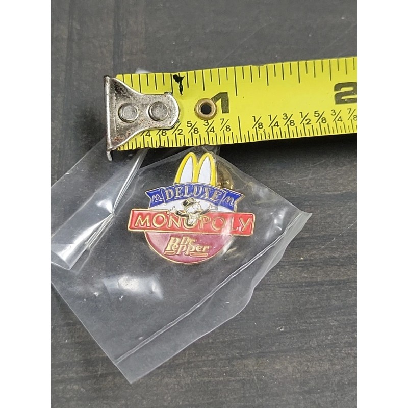 McDonald's McDonalds Deluxe Monopoly Dr Pepper Lapel Hat Backpack Pin