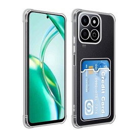 SDTEK for Honor Smart 200 Case Shock Absorbing Gel Clear Cover with Card Holder Anti Drop Protection