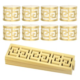 sourcing map Gold Napkin Rings Set of 50, Paper Napkin Ring, Disposable Napkin Holder for Wedding Party Celebration Restaurant Table Serviette, Geometric
