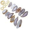 mookaitedecor Natural Agate Slices Wind Chimes for Home Garden Decoration