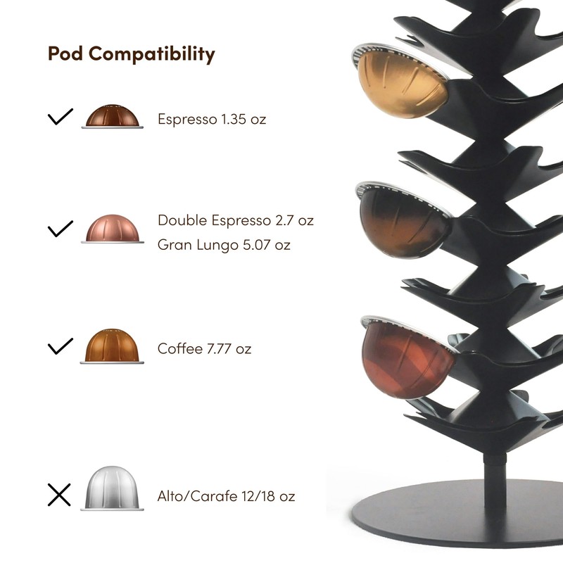 xympo Coffee Pod Carousel for Nespresso Vertuo Capsules, Holds 40