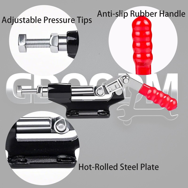 4 Pack Push Pull Adjustable Toggle Clamp, 500lbs Holding Capacity,