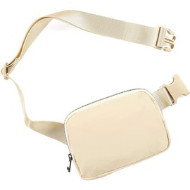 Mini Belt Bag for Women and Men with Adjustable Strap Small Waist Pouch for Workout Travel Running Hiking, Beige