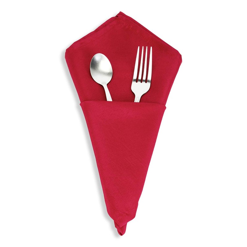 WedDecor Polyester Red Table Napkin for Wedding, Banquet, Party, Home,