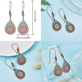 4 Pair Bohemian Vintage Earrings Dangle Drop Earring Jewelry Accessories for Women Supplies