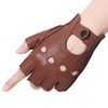 Meetoget Driving Gloves for Men Deerskin Leather Fingerless Unlined Gloves