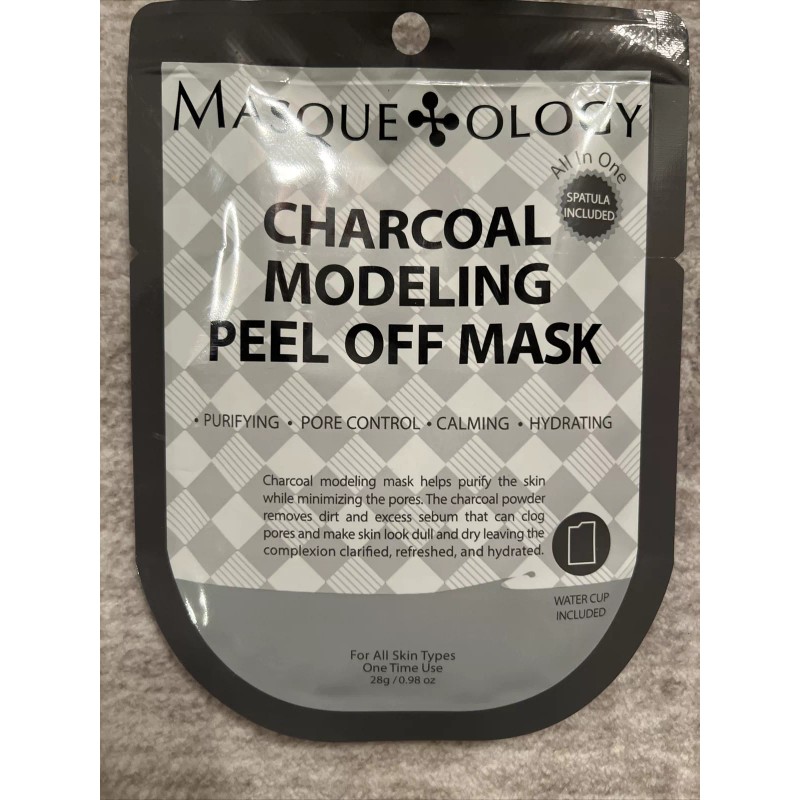 Masqueology Masque+ology Charcoal: Modeling Peel Off Mask Detoxifying Pores, Spatula