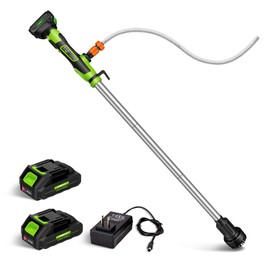 V-MODEST Cordless Stick Water Transfer Pump, Battery Powered Portable Stick Utility Pump with 2x2000mAh 21V Battery，720GPH, 33FT Head，3/4" Outlet for Gardens, Ponds, Boats, RVs, Underground Garages