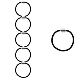 Hair Rubber Round with Plate 0.5 inch (13 mm) Base, 5 Pieces, Plastic Resin, Accessory Parts, Hair Hardware, Event Hair, Black Rubber, Resin, Craft Parts