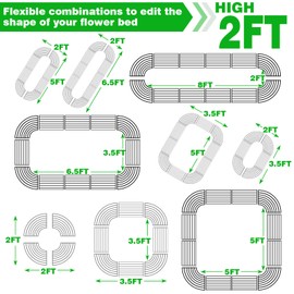 BTDVR 8FT(L)×2FT(W)×2FT(H) Raised Garden Bed Outdoor for Vegetable, 9 in 1 Adjustable Clearance Raised Garden Beds for Flower, Garden Planter Box for Herb, Fruit