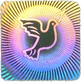 Holographic labels BY EtikettenWorld 10 mm x 10 mm Dove, EW-H-M120B Tamper proof, Water proof, Security seal labels (10)