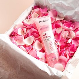 Exfoliante corporal con rosa Exfoliante corporal hidratante y exfoliante para rostro, manos y pies Limpieza profunda 6,7 fl.oz. 200ml (Rosa)          
