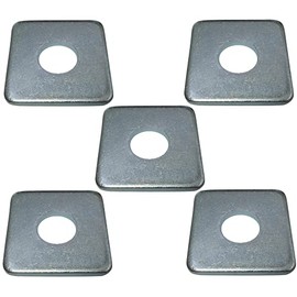 AERZETIX - C48821 - Set of 5 square washers - flat square washers - M10 - made of galvanised steel - DIN 436 - for wooden constructions plywood chipboard