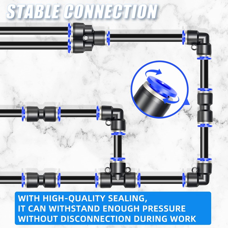 ERGAOBOY 8 Pcs 6mm OD Push to Connect Fitting Kits,2