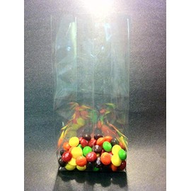 UNIQUEPACKING 100 Pcs 3x2x8 Clear Side Gusseted Cello Cellophane Bags Good for Candy Cookie Bakery