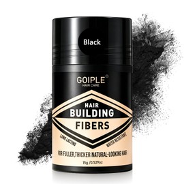 Hair Fibers for for Women & Men All-Natural Hair Building Fibers Spray with Spray Applicator | Fill In Fine or Thinning Hair Instantly Volume Powder Bald Spot Cover Up 3-in-1 Styling Set (Black 15g)
