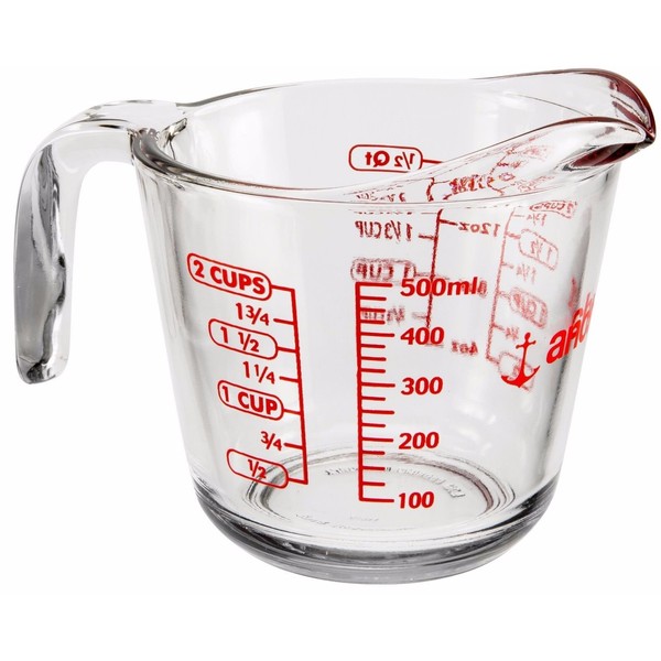 Anchor Hocking 500ml Glass Measuring Jug With Pint & Cups Measurements