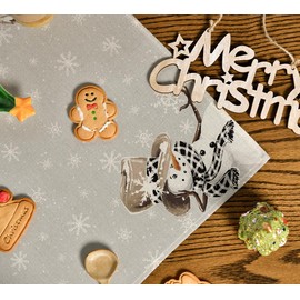 Artoid Mode Snowman Snowflakes Christmas Tablecloth, Seasonal Table Linen, Winter Kitchen Table Decoration, Indoor, Holiday, Party Decor, 85 x 85 cm