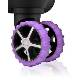 HoldFist （8 Pack） Luggage Wheel Covers for Most 8-Spinner Wheel Suitcases, Silicone Material for Mute and Shock Absorption (Purple)