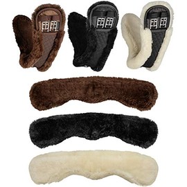 Equinate Moon Girth Anatomical Real Lambskin Short Girth Dressage Girth Length 60 cm Brown