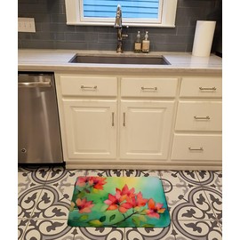 Caroline's Treasures Missouri Hawthorns in Watercolor Memory Foam Kitchen Mat Machine Washable Anti-Fatigue Mat Cushion Comfort Bath Mat or Kitchen Rug