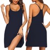 Ekouaer Women Nightgowns Spaghetti Strap Solid Nighties Sleeveless Sleepwear Dress,